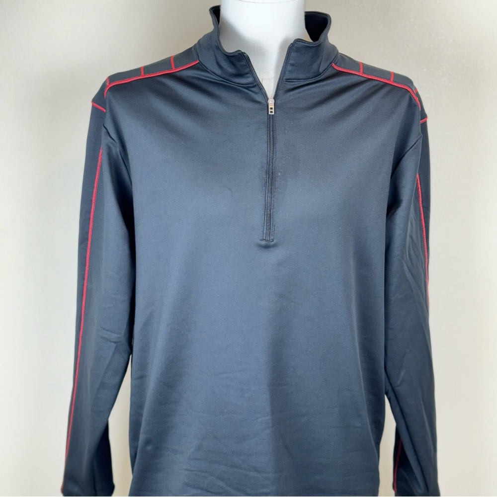 Nike Golf Dri-Fit Mens 1/2 Zip Pullover Black 354060-012 Size Large IMT Logo